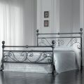 Letto Matrimoniale in Ferro Tubolare Nero Argentato Made in Italy - Geometria