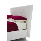 Letto Matrimoniale in Similpelle con Piedini in Legno Made in Italy - Perzio Viadurini