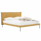 Letto Matrimoniale in Tessuto con Piedini in Metallo Made in Italy - Glorio Viadurini