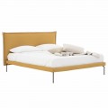 Letto Matrimoniale in Tessuto con Piedini in Metallo Made in Italy - Glorio