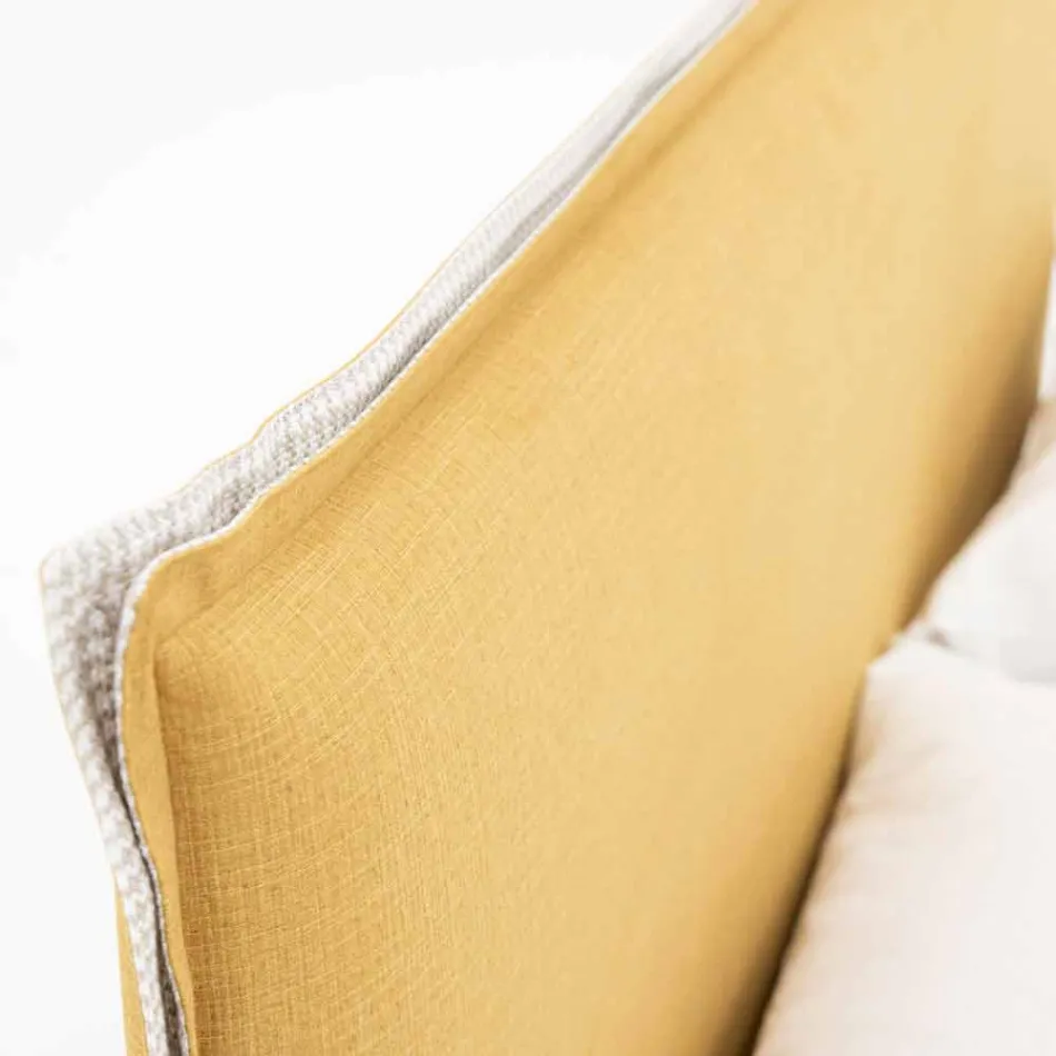 Letto Matrimoniale in Tessuto con Piedini in Metallo Made in Italy - Glorio Viadurini