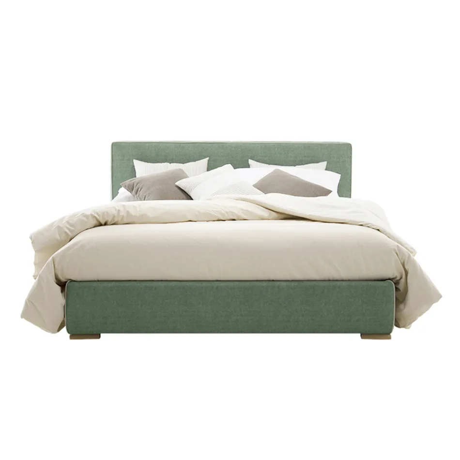 Letto Matrimoniale in Tessuto o Ecopelle con Contenitore Made in Italy – Etoile Viadurini