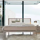 Letto matrimoniale made in Italy con base in noce massello Didimo Viadurini