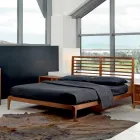 Letto matrimoniale made in Italy con base in noce massello Didimo Viadurini