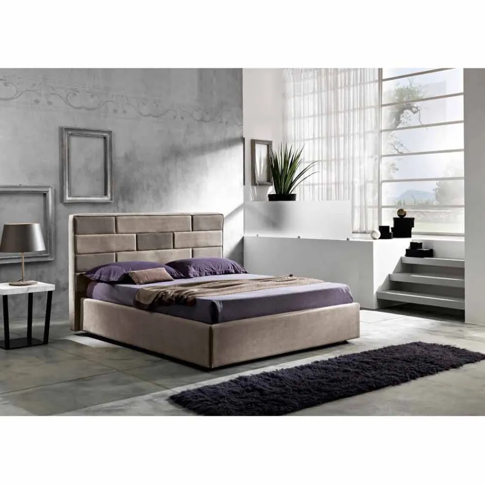 Letto matrimoniale moderno con box contenitore 160x190/200 cm Gin Viadurini