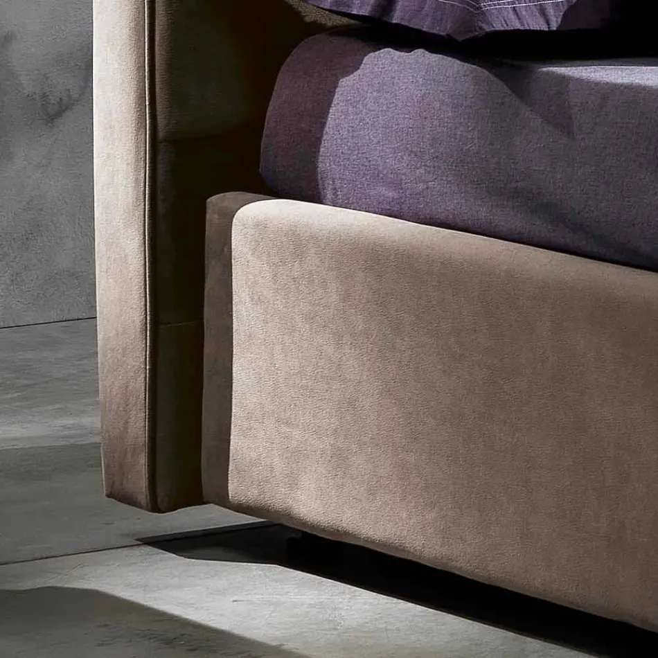 Letto matrimoniale moderno con box contenitore 160x190/200 cm Gin Viadurini