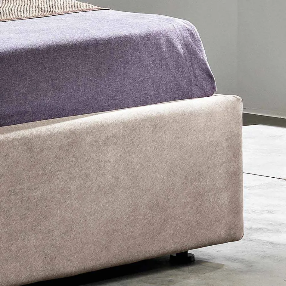 Letto matrimoniale moderno con box contenitore 160x190/200 cm Gin Viadurini