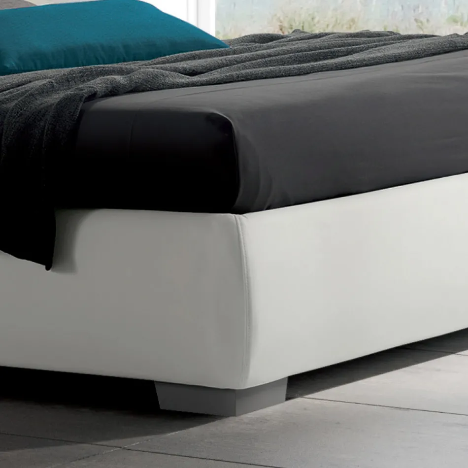 Letto Matrimoniale Moderno con Box e Testata Trapuntata - Londra Viadurini