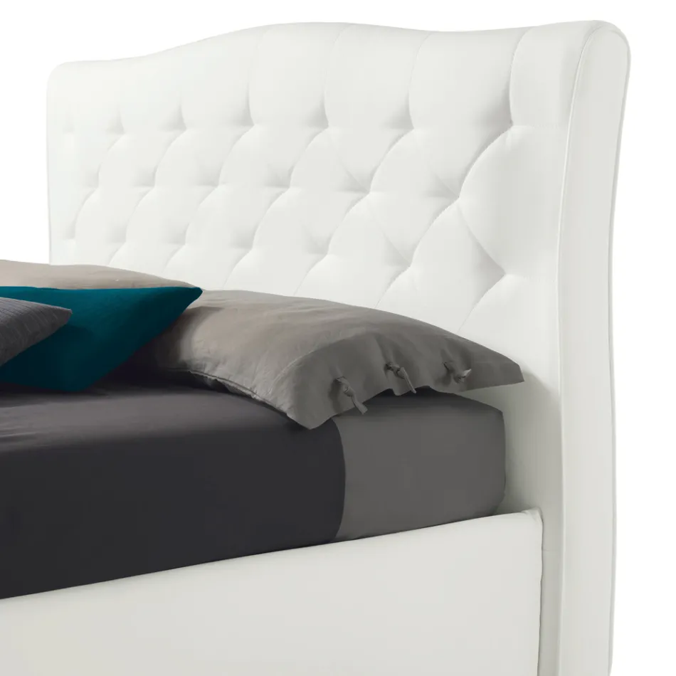 Letto Matrimoniale Moderno con Box e Testata Trapuntata - Londra Viadurini
