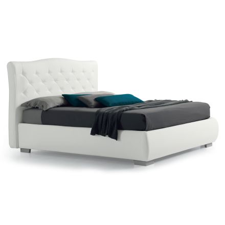 Letto Matrimoniale Moderno con Box e Testata Trapuntata - Londra Viadurini