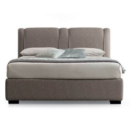 Letto Matrimoniale Moderno con Box in Pelle Ignifuga - Ania Viadurini