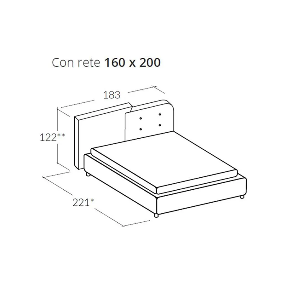 Letto Matrimoniale Moderno Design in Velluto Grigio e Arancione - Plorifon Viadurini