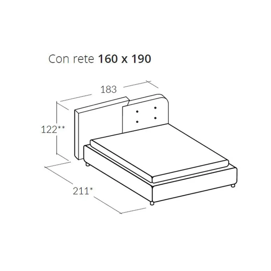 Letto Matrimoniale Moderno Design in Velluto Grigio e Arancione - Plorifon Viadurini