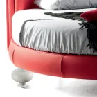 Letto Matrimoniale Moderno di Lusso Rotondo in Ecopelle Made in Italy – Dream Viadurini