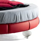 Letto Matrimoniale Moderno di Lusso Rotondo in Ecopelle Made in Italy – Dream Viadurini