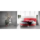 Letto Matrimoniale Moderno di Lusso Rotondo in Ecopelle Made in Italy – Dream Viadurini