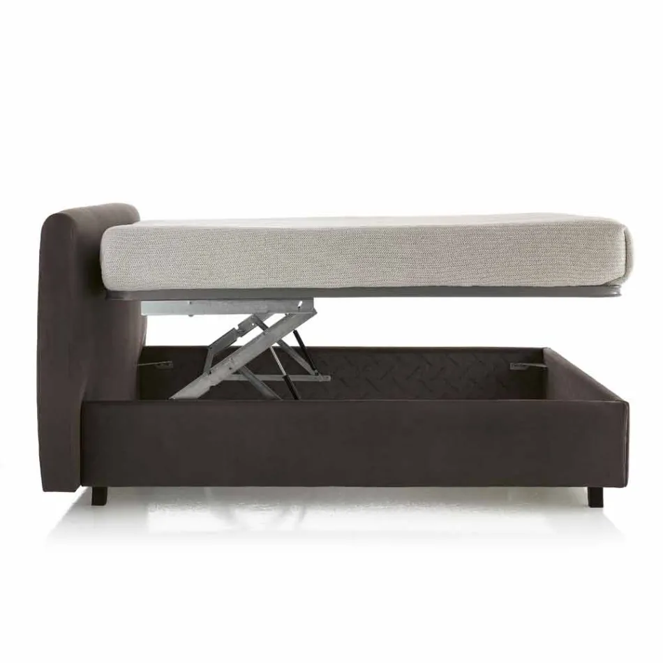 Letto matrimoniale moderno imbottito con box alzante 160x190/200cm Mia Viadurini