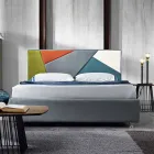 Letto matrimoniale moderno imbottito con box alzante 160x190/200cm Mia Viadurini