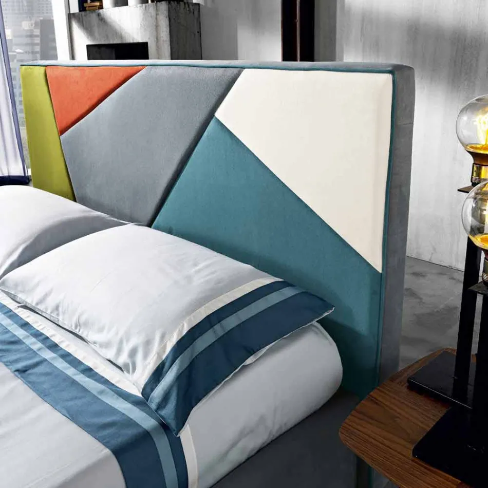 Letto matrimoniale moderno imbottito con box alzante 160x190/200cm Mia Viadurini