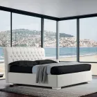 Letto Matrimoniale Moderno in Ecopelle con Contentiore - Ozzano Viadurini