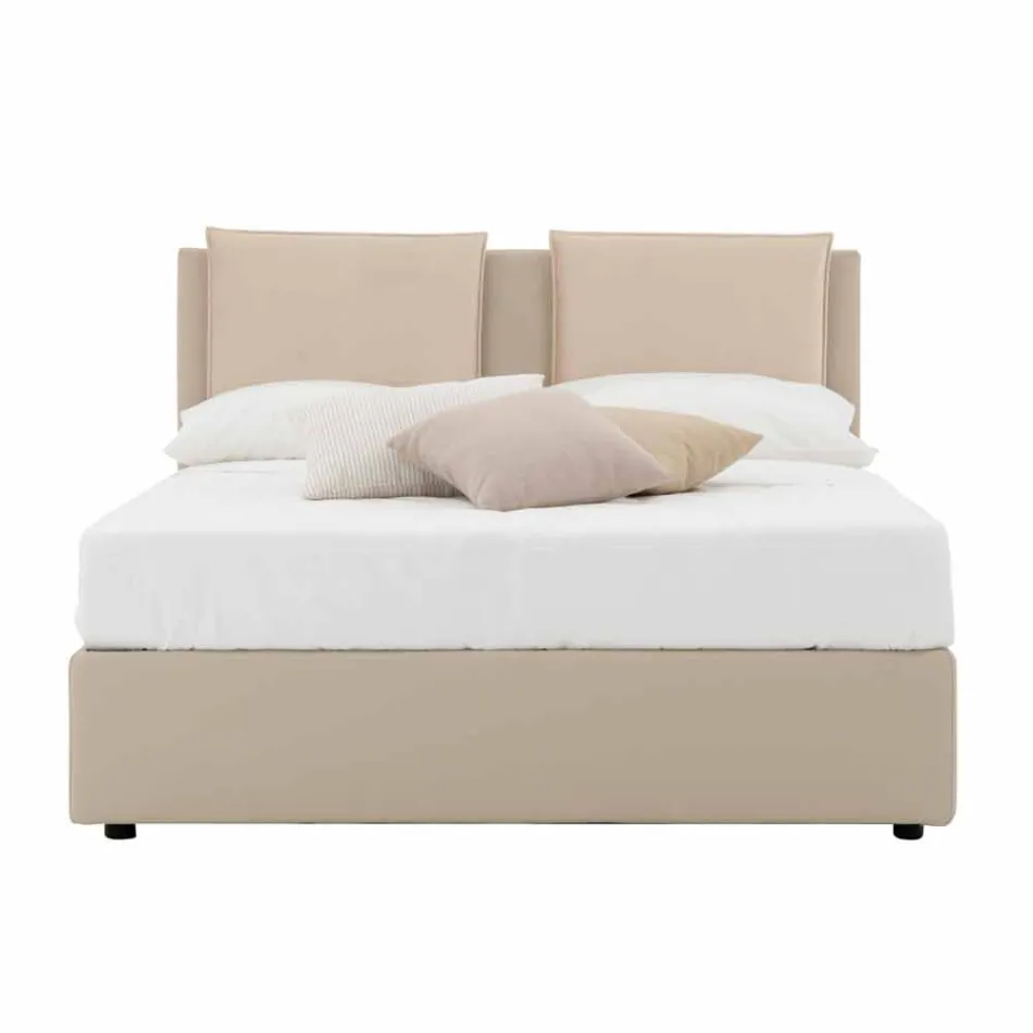 Letto Matrimoniale Moderno in Similpelle e Tessuto Made in Italy - Zeldo Viadurini
