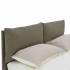 Letto Matrimoniale Rivestito in Tessuto con Piedini Neri Made in Italy - Bandola Viadurini