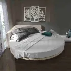 Letto Matrimoniale Rotondo Moderno con Testiera Angolare Made in Italy - Tima Viadurini