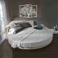 Letto Matrimoniale Rotondo Moderno con Testiera Angolare Made in Italy - Tima