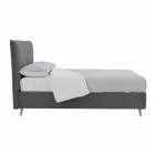 Letto Matrimoniale Sfoderabile con Piedini in Legno Made in Italy - Tampa Viadurini