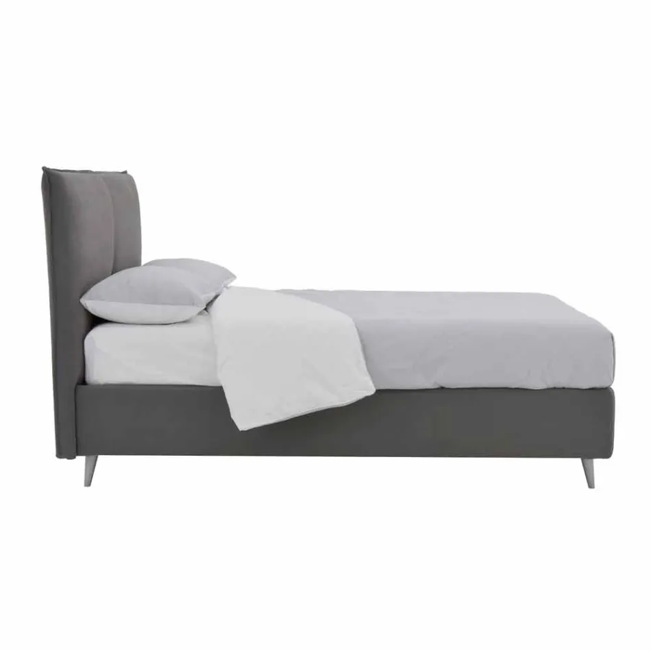 Letto Matrimoniale Sfoderabile con Piedini in Legno Made in Italy - Tampa Viadurini