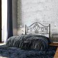 Letto Matrimoniale Testata in Ferro Tubolare Marrone Anticato Oro - Taglia
