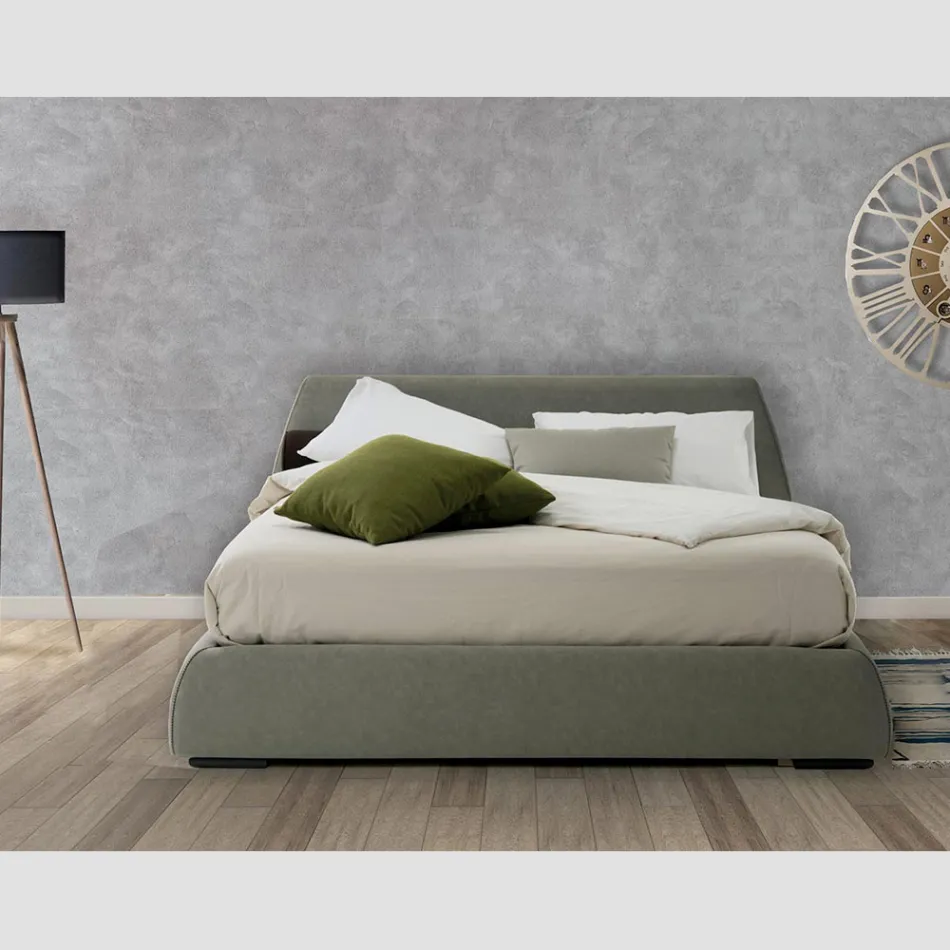 Letto Moderno Matrimoniale con Box in Tessuto o Ecopelle Made in Italy – Minerva Viadurini