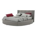 Letto Rotondo Matrimoniale con Box Contenitore in Ecopelle o Tessuto – Romantico