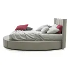 Letto Rotondo Matrimoniale con Box Contenitore in Ecopelle o Tessuto – Romantico Viadurini