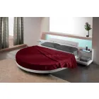 Letto Rotondo Matrimoniale Rivestito in Ecopelle di Design Made in Italy - Vesio Viadurini