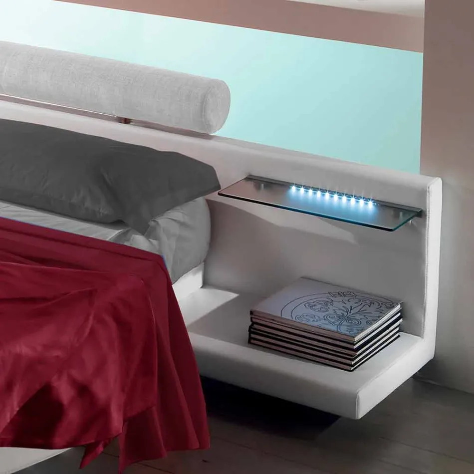 Letto Rotondo Matrimoniale Rivestito in Ecopelle di Design Made in Italy - Vesio Viadurini