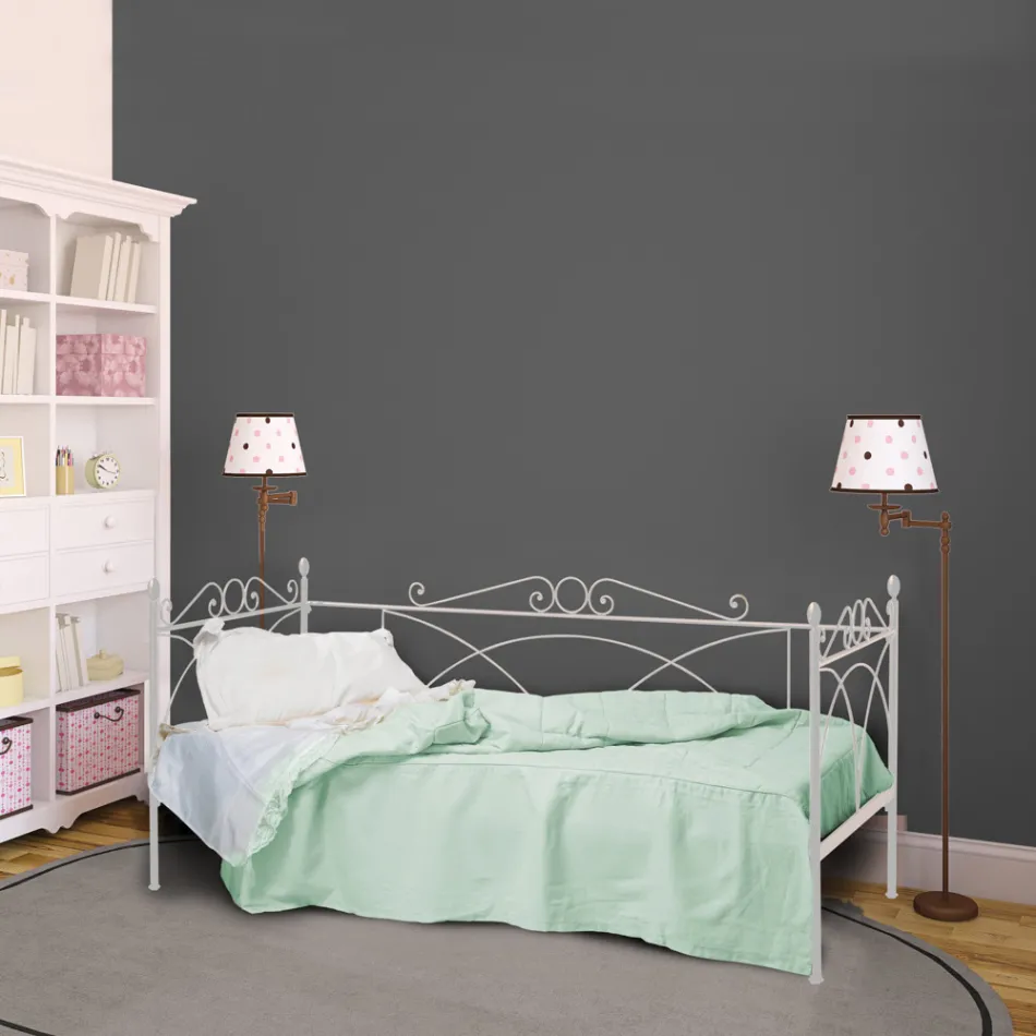 Letto Singolo con Struttura Coordinata in Ferro Made in Italy - Lillo Viadurini