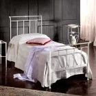 Letto singolo in ferro battuto pieno Amanda artigianale,made in Italy Viadurini