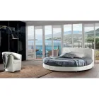 Letto Tondo Matrimoniale di Design Rivestito in Ecopelle - Faenza Viadurini