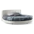 Letto Tondo Matrimoniale di Design Rivestito in Ecopelle - Faenza Viadurini