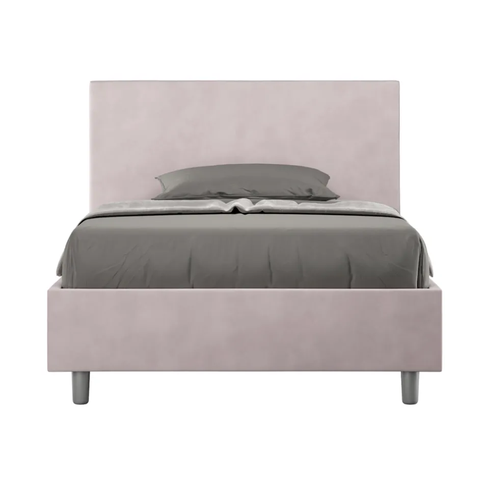 Letto Una Piazza e Mezzo 120x200 cm con Testata in Microfibra Made in Italy - Pallone Viadurini