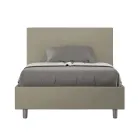 Letto Una Piazza e Mezzo 120x200 cm con Testata in Similpelle Made in Italy - Pallone Viadurini