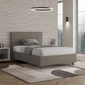 Letto Una Piazza e Mezzo 120x200 cm con Testata in Similpelle Made in Italy - Pallone
