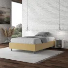 Letto Una Piazza e Mezzo 120x200 cm Rivestito in Microfibra Made in Italy - Atleta Viadurini