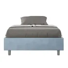 Letto Una Piazza e Mezzo 120x200 cm Rivestito in Microfibra Made in Italy - Atleta Viadurini
