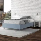 Letto Una Piazza e Mezzo 120x200 cm Rivestito in Microfibra Made in Italy - Atleta Viadurini
