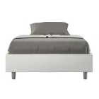 Letto Una Piazza e Mezzo 120x200 cm Rivestito in Similpelle Made in Italy - Atleta Viadurini