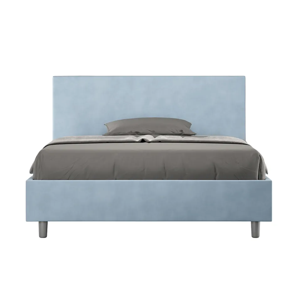 Letto Una Piazza e Mezzo 140x200 cm con Testata in Microfibra Made in Italy - Pallone Viadurini
