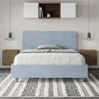 Letto Una Piazza e Mezzo 140x200 cm con Testata in Microfibra Made in Italy - Pallone Viadurini