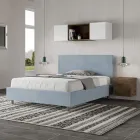 Letto Una Piazza e Mezzo 140x200 cm con Testata in Microfibra Made in Italy - Pallone Viadurini